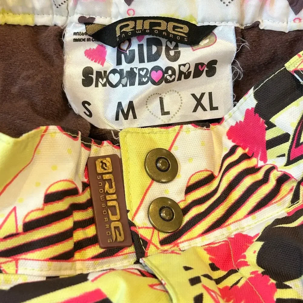 Ride snowboards waterproof pants Yellow patterned